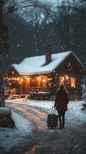 Guests arriving at an Oakhurst vacation rental cabin.