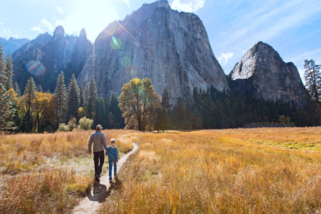 Family visiting Yosemite while staying in an Oakhurst vacation rental.